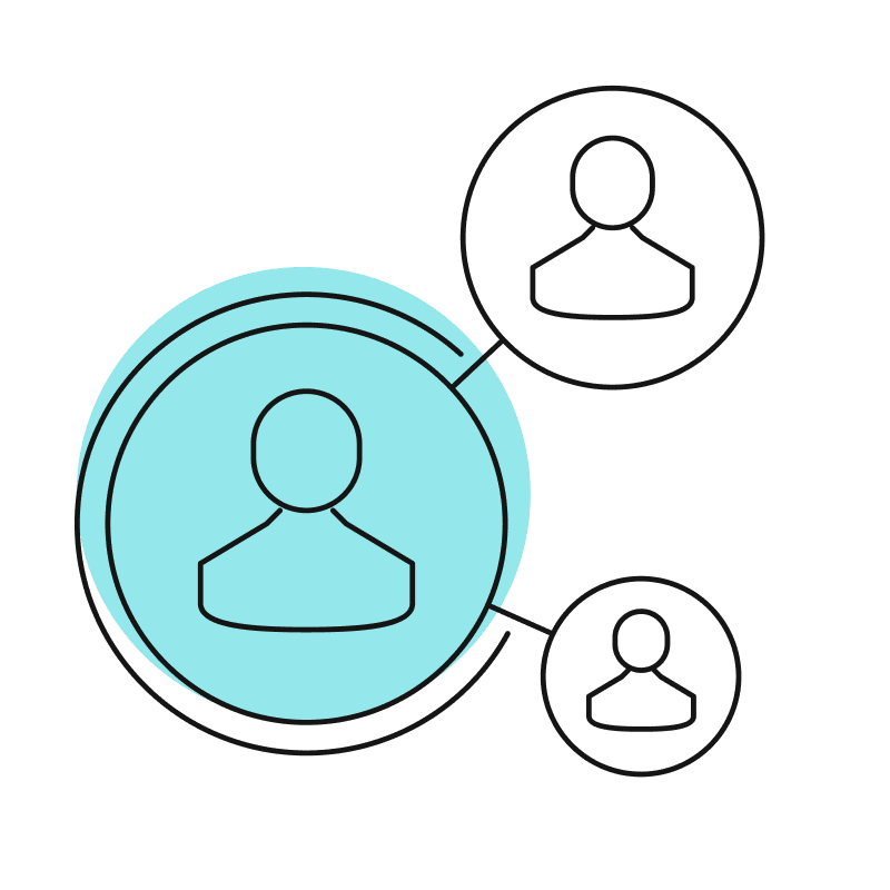 Pictogram of people connected