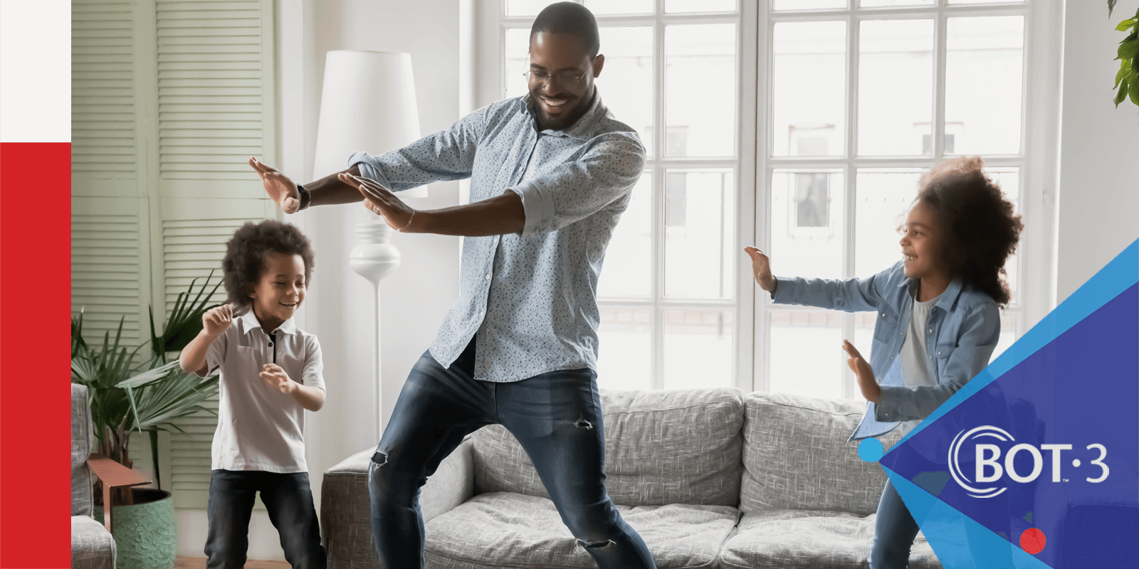 Two children and an adult dancing