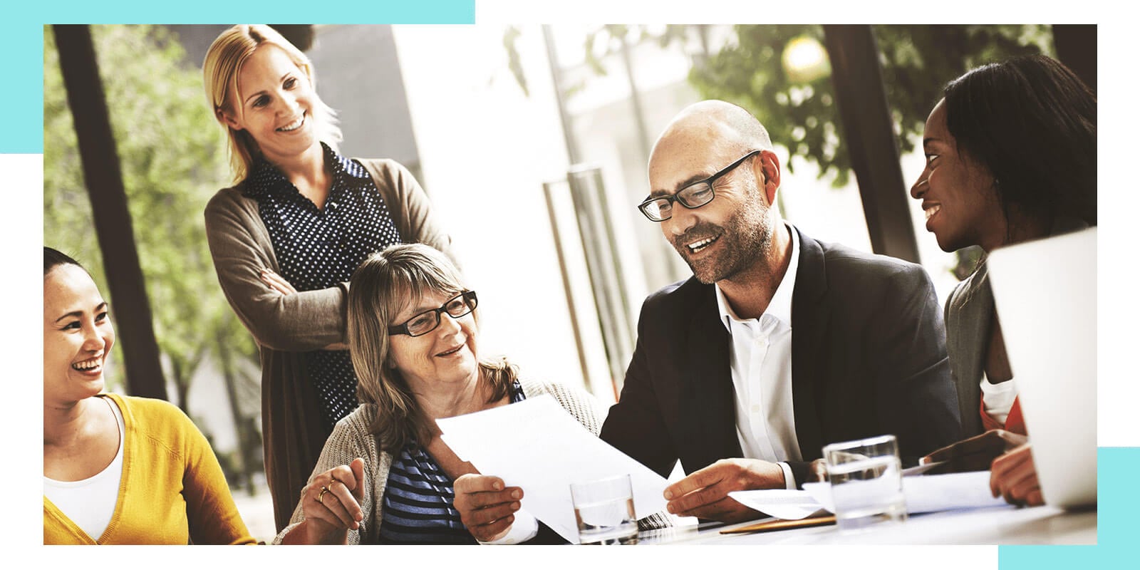 Diverse group of professional colleagues having a meeting