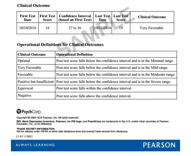 Beck Sample Reports