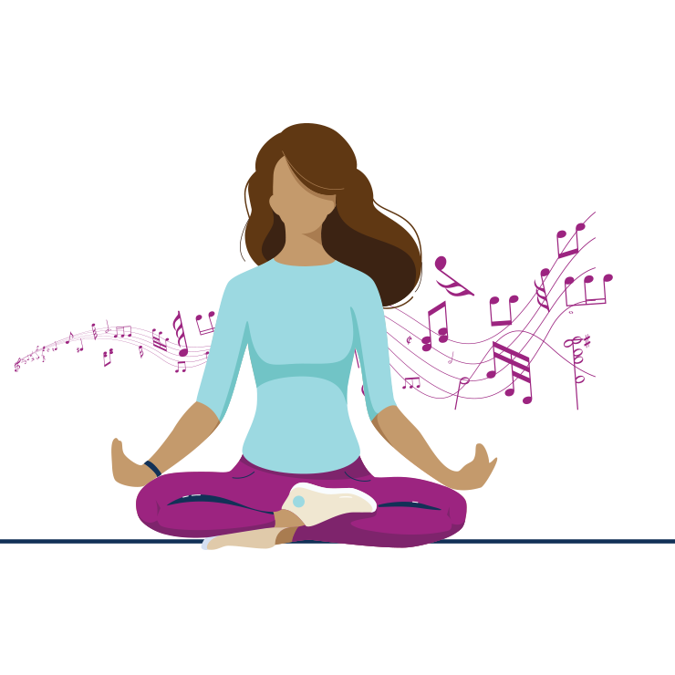 Illustration of a woman doing meditation 