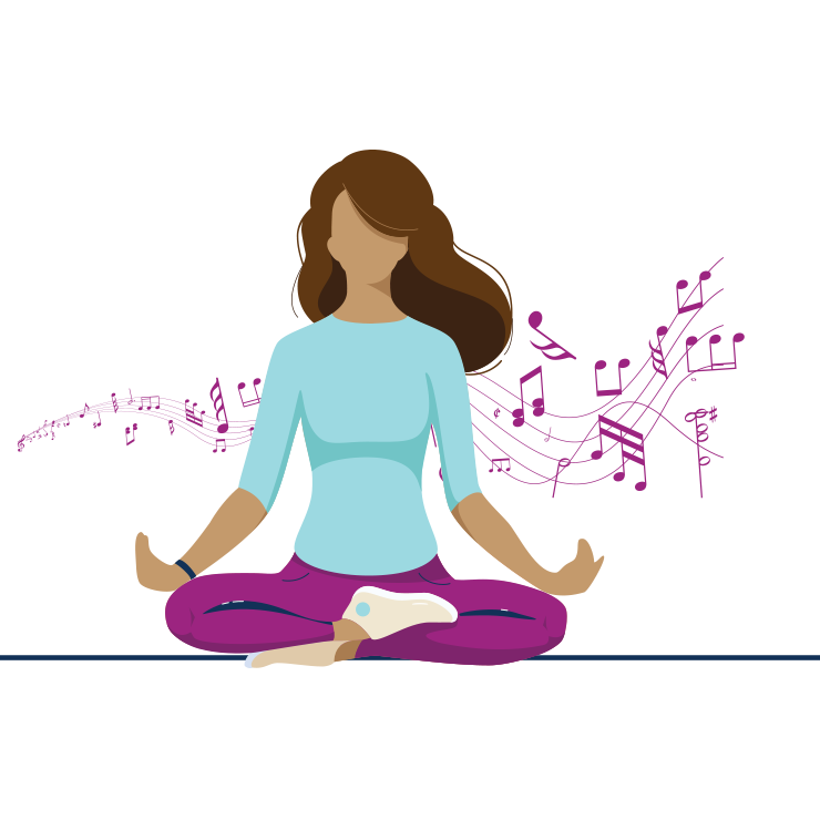 Illustration of a woman doing meditation